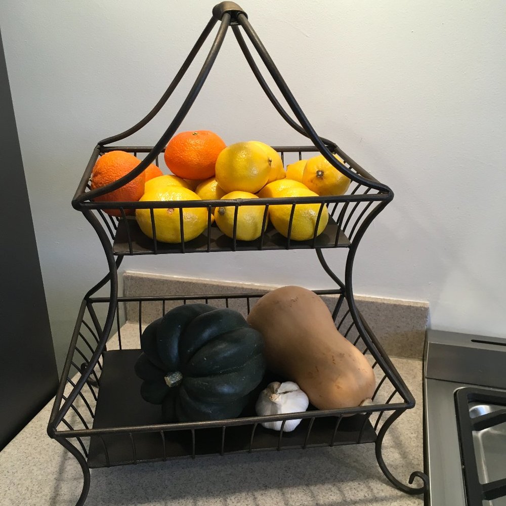 Pier 1 Two Tier Metal Fruit and Vegetable Basket